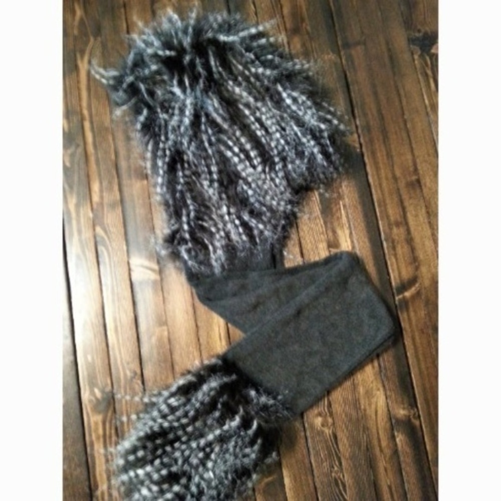 Faux Fur Hat Scarf with Hand Pockets